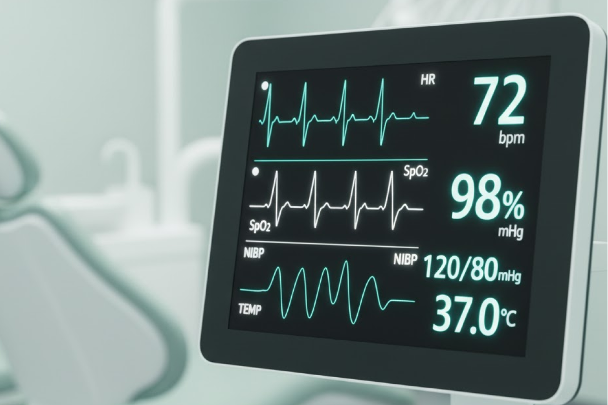 의식하진정 중 바이탈 사인 모니터 화면